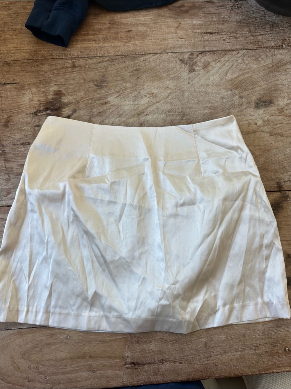 Daily Drills Champagne Silk Mini Skirt